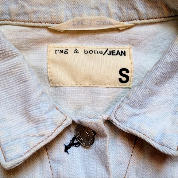 Rag & bone leather sleeve jean jacket women's small - Picture 6 of 9